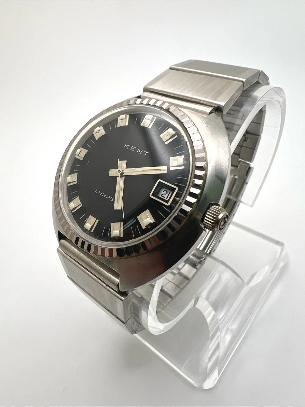 Lunast Stainless Steel Watch - Black Dial